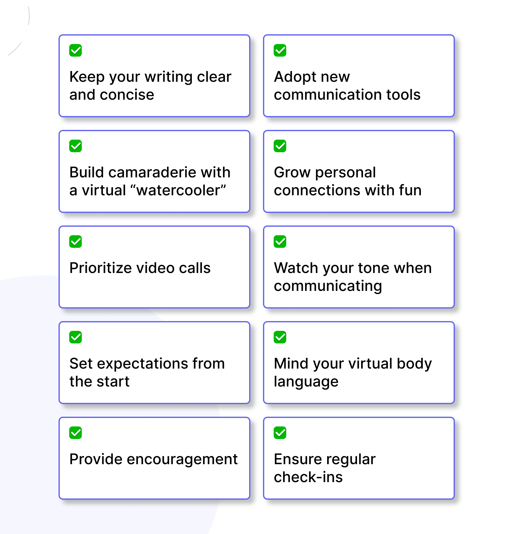 Remote team communication checklist